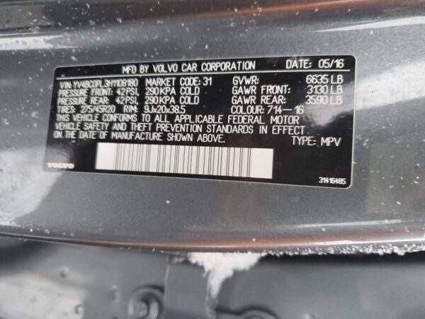 VOLVO XC90 GRAY - YV4BC0PL3H1108180