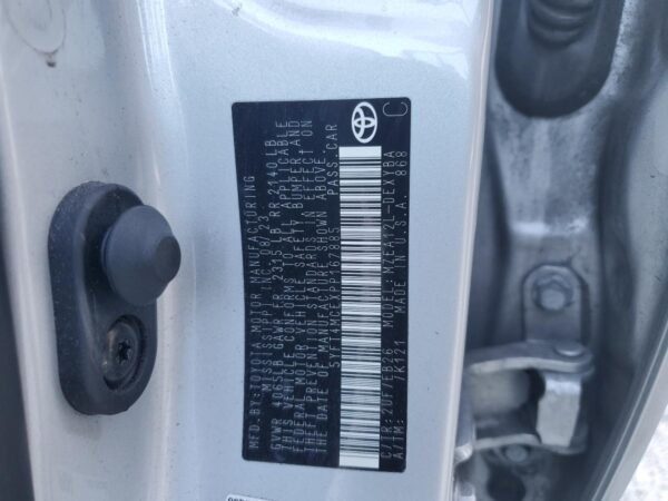 TOYOTA COROLLA SILVER - 5YFT4MCEXPP167885