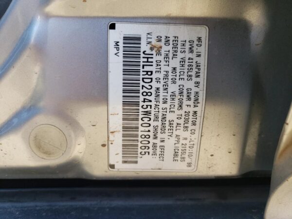 HONDA CRV SILVER - JHLRD2845WC018065