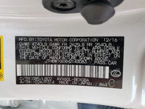 2017 LEXUS ES 300H- JTHBW1GGXH2143083