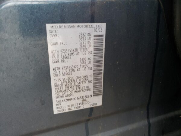 NISSAN PATHFINDER BLUE - 5N1AR2MM4DC680889