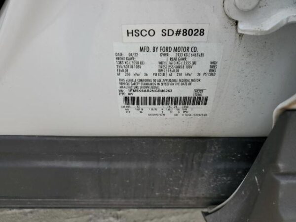 Ford EXPLORER 2022 - 1FM5K8AB2NGB46263