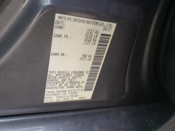Nissan ALTIMA 2017 - 1N4AL3APXHN355772