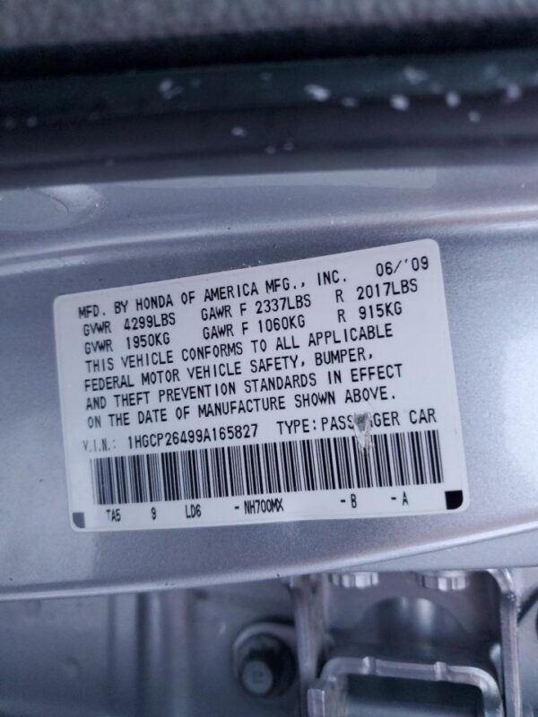 HONDA ACCORD SILVER - 1HGCP26499A165827