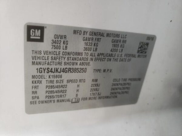Cadillac Escalade 2016 - 1GYS4JKJ4GR385250