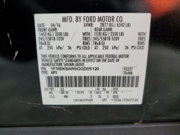FORD EXPLORER TWO TONE - 1FM5K8AR9GGD05120