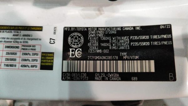2022 Lexus RX350 White - 2T2YGMDA0NC085178