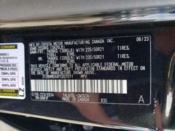 2023 LEXUS RX350 Black - 2T2BAMCAXPC027011