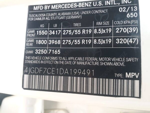 Mercedes-Benz GL 450 2013 White 4.6L — 4JGDF7CE1DA199491