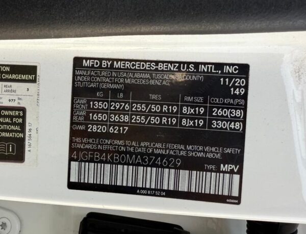 2021 Mercedes-Benz GLE350 4M White - 4JGFB4KB0MA374629