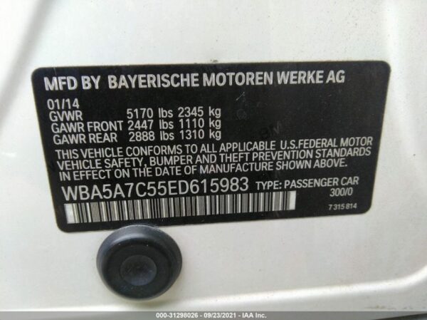 Bmw 528I Xdrive 2014 White 2.0L — WBA5A7C55ED615983