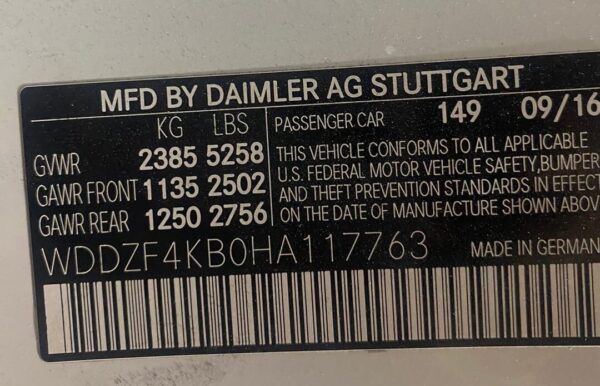 Mercedes-Benz E-class 2017 White — WDDZF4KB0HA117763