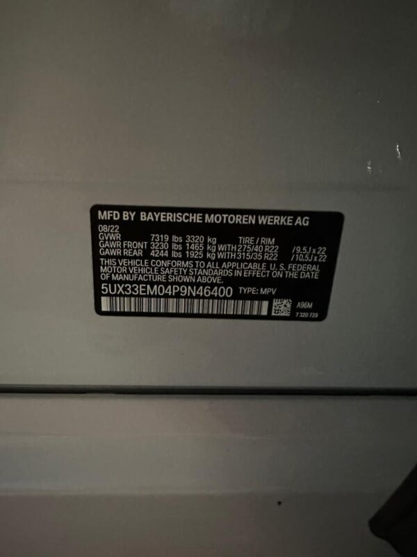 BMW X7 M60iX 2023 White — 5UX33EM04P9N46400